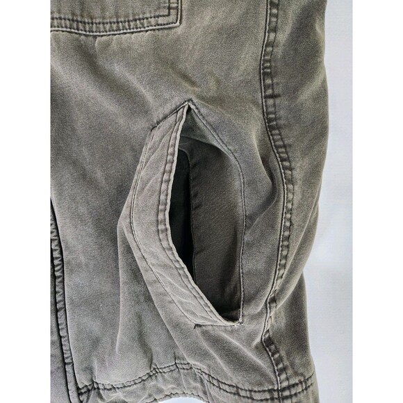 Levis Mens M Washed Cotton Military Jacket Olive Green Sherpa Lined Full Zip - Picture 9 of 14